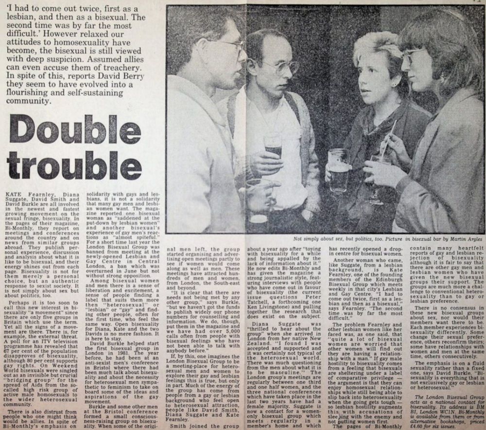 1986 Guardian article on the 'new' bisexual community.