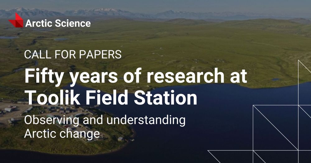 An aerial photo of Toolik Field Station. Arctic Science Call for Papers social card. 