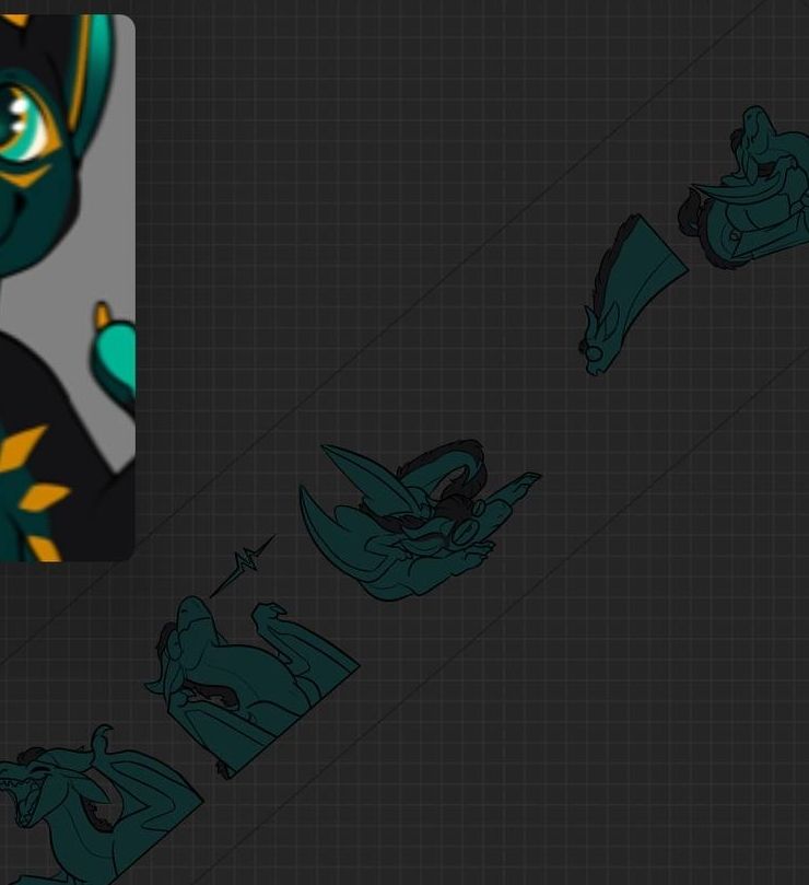 Sticker line art with the start of coloration