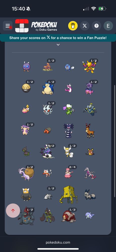 All my PokeDoku shinies: Venonat, Dugtrio, Poliwag, Alakazam, Hisuian Electrode, Snorlax, Dratini, Galarian Slowking, Dunsparce, Glalie, Roserade, Dusknoir, Audino, Dwebble, Gothitelle, Sawsbuck, Deino, Incarnate Thundurus, female Meowstic, Dedenne, Hisuian Goodra, Litten, Pa’u and Sensu Style Oricorio, Salazzle, Bewear, Busted Mimikyu, Stakataka, Nickit, Gigantamax Coalossal, Kleavor, Ursaluna and Finizen.