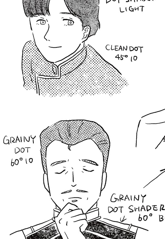 銀英伝OVA エミールとシュトライトの二次創作絵と、使う予定のトーンのメモ