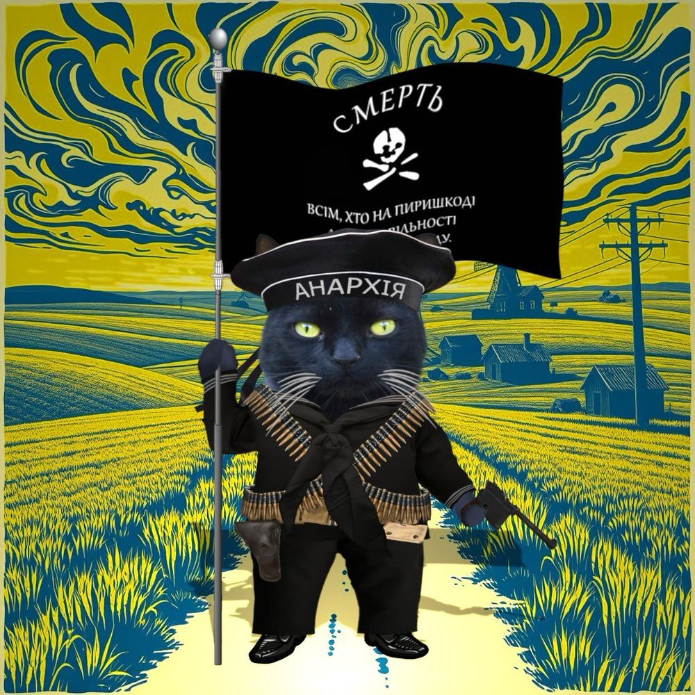My fella profile pic, wearing the naval uniform of the Black Army, and rocking a C96 pistol and a Makhnovshchina flag. 