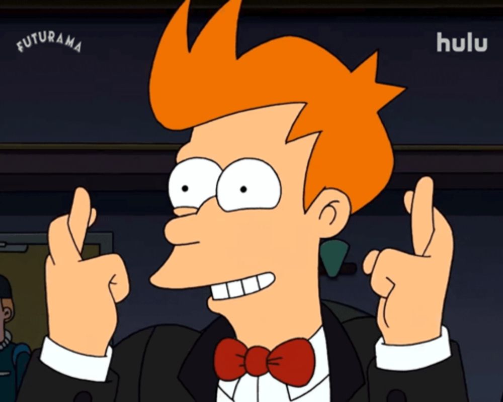 a cartoon character with futurama written on the bottom right