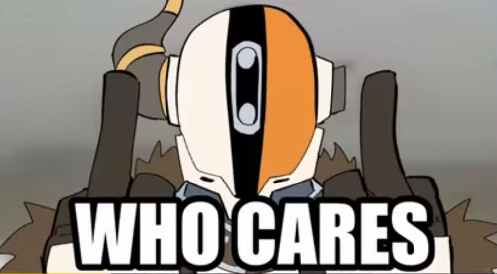 Shaxx saying WHO CARES while flipping a double bird 