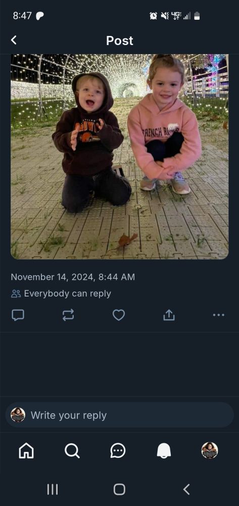 A screen shot of the bottom of a blue sky post