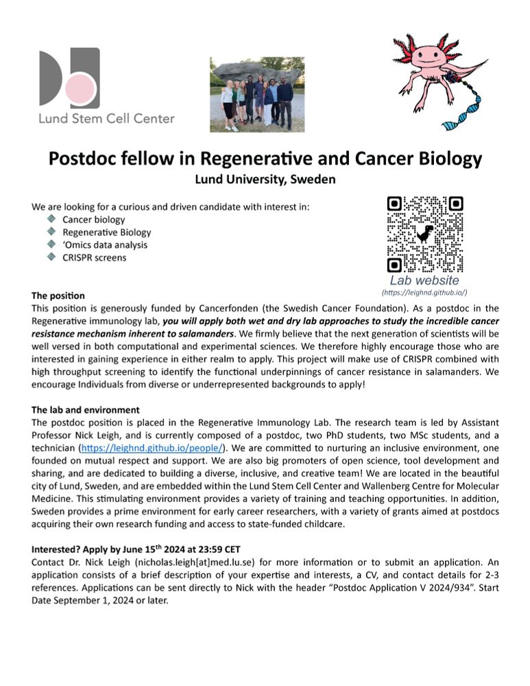 description of postdoc position