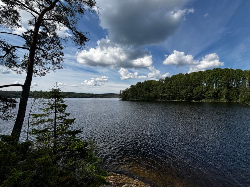 Ein Landschafts Foto in Schweden mit See und Wäldern