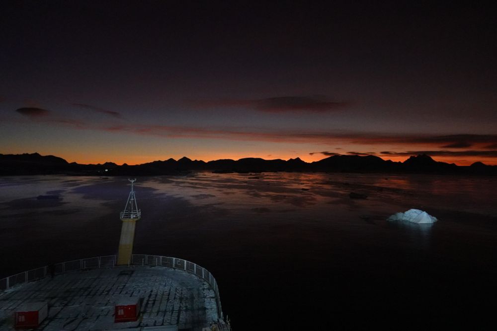 Approaching Rothera in early dawn light