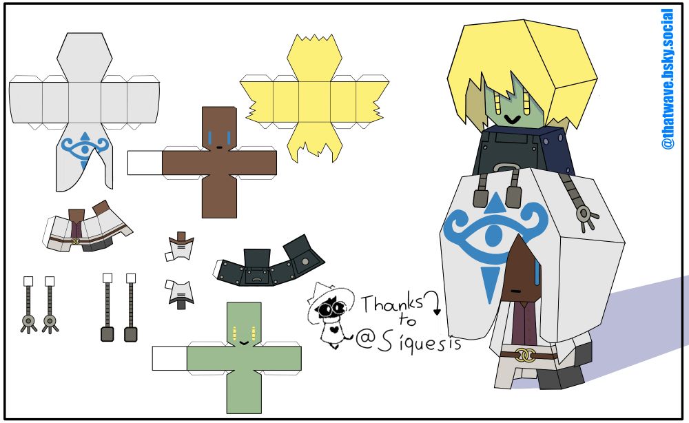 Paper version of Venom and Robo Ky from guilty gear. Design was inspired by twitter user @siquesis (or @siquesis.bsky.social on bsky), who made a paper bridget beforehand. Printouts in higher resolution are available at the link below.
#ThatWavePaper