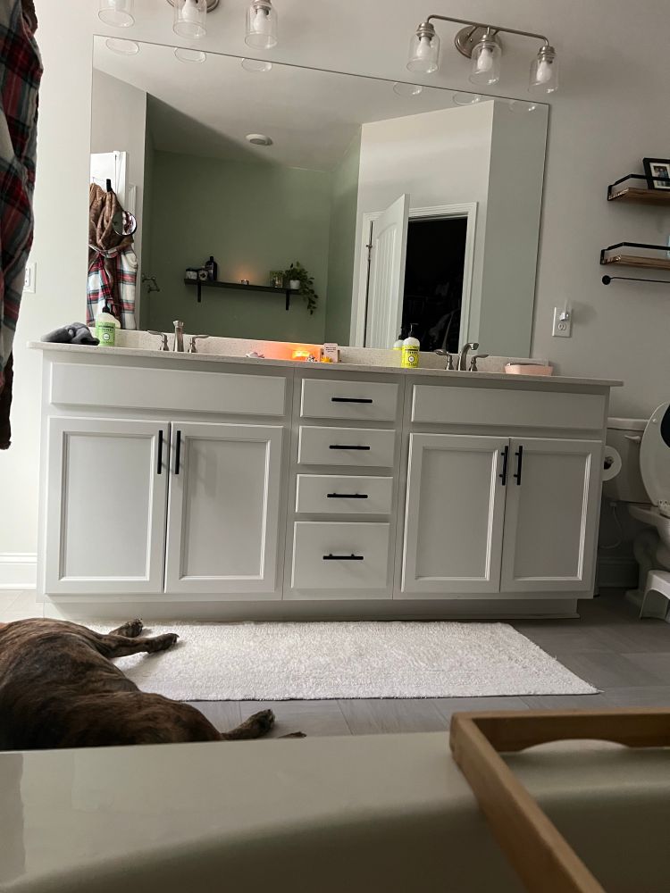 Dog laid down even more