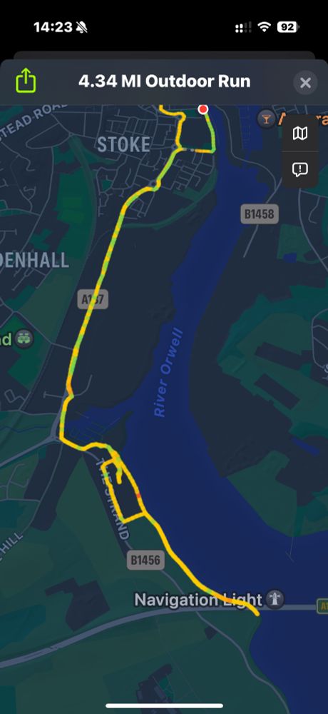 Map of training route 