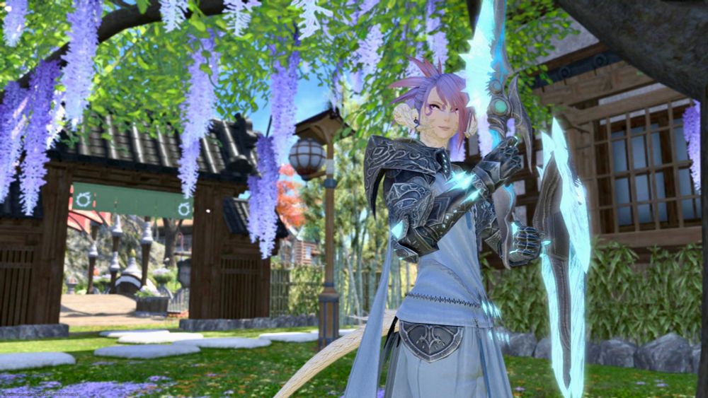 AuRa with blue glow armor and weapons