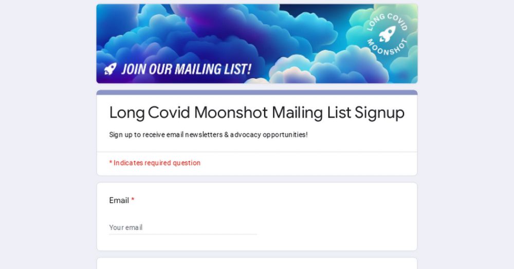 Long Covid Moonshot Mailing List Signup