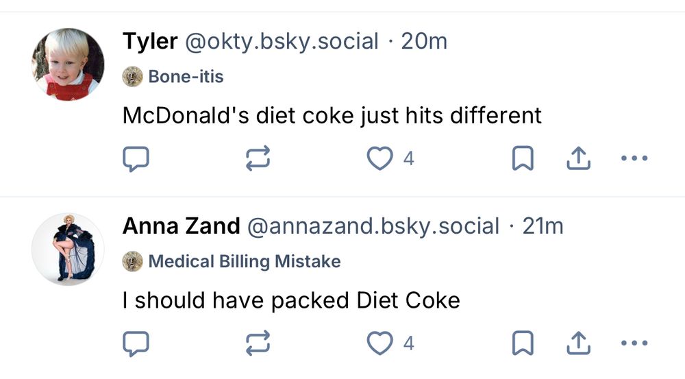 Tyler talking about McDonald’s Diet Coke

Anna talking about camping without Diet Coke 