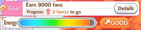 Energy and fan bars from Umamusume career, it shows how I need just 3 fans to progress to the next phase and I really hate it here