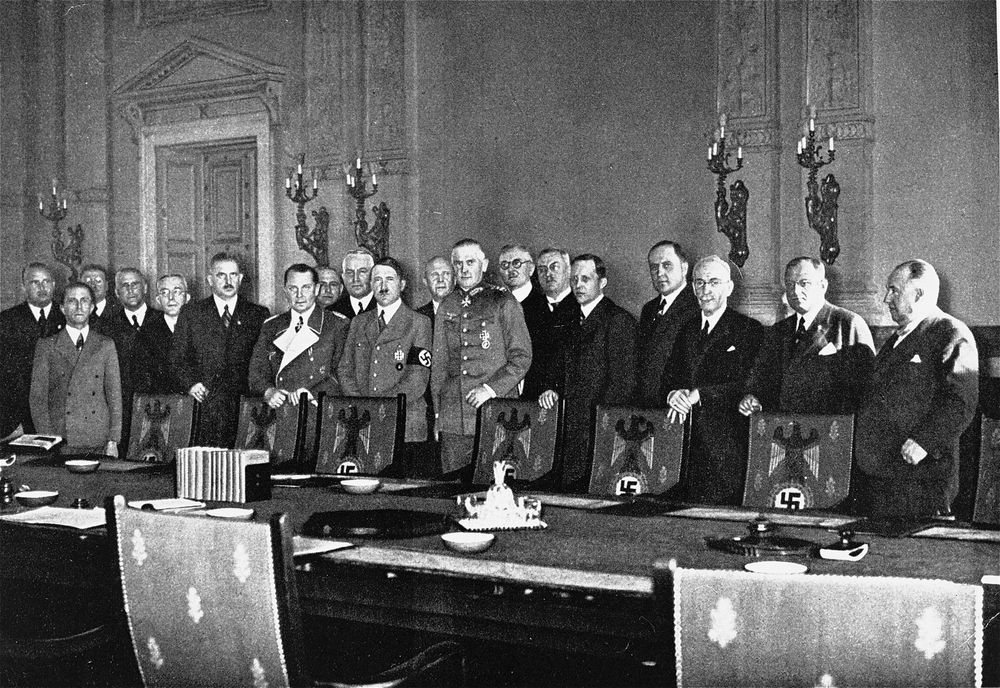 Hitler with his Cabinet full of Nazis. 