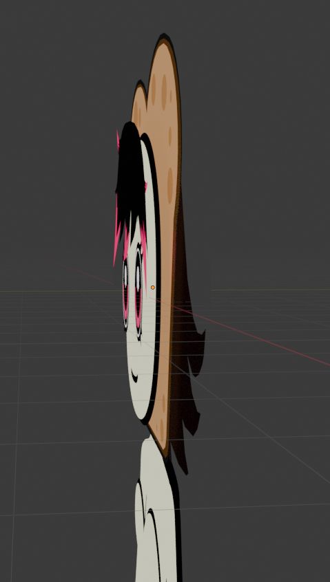 The side view of the image in blender