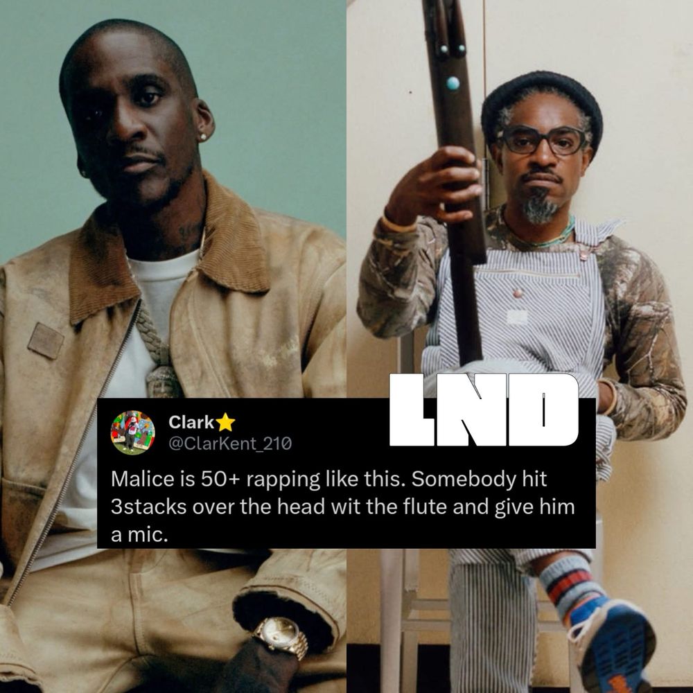 A image of both Andre 3000 and Malice side by side