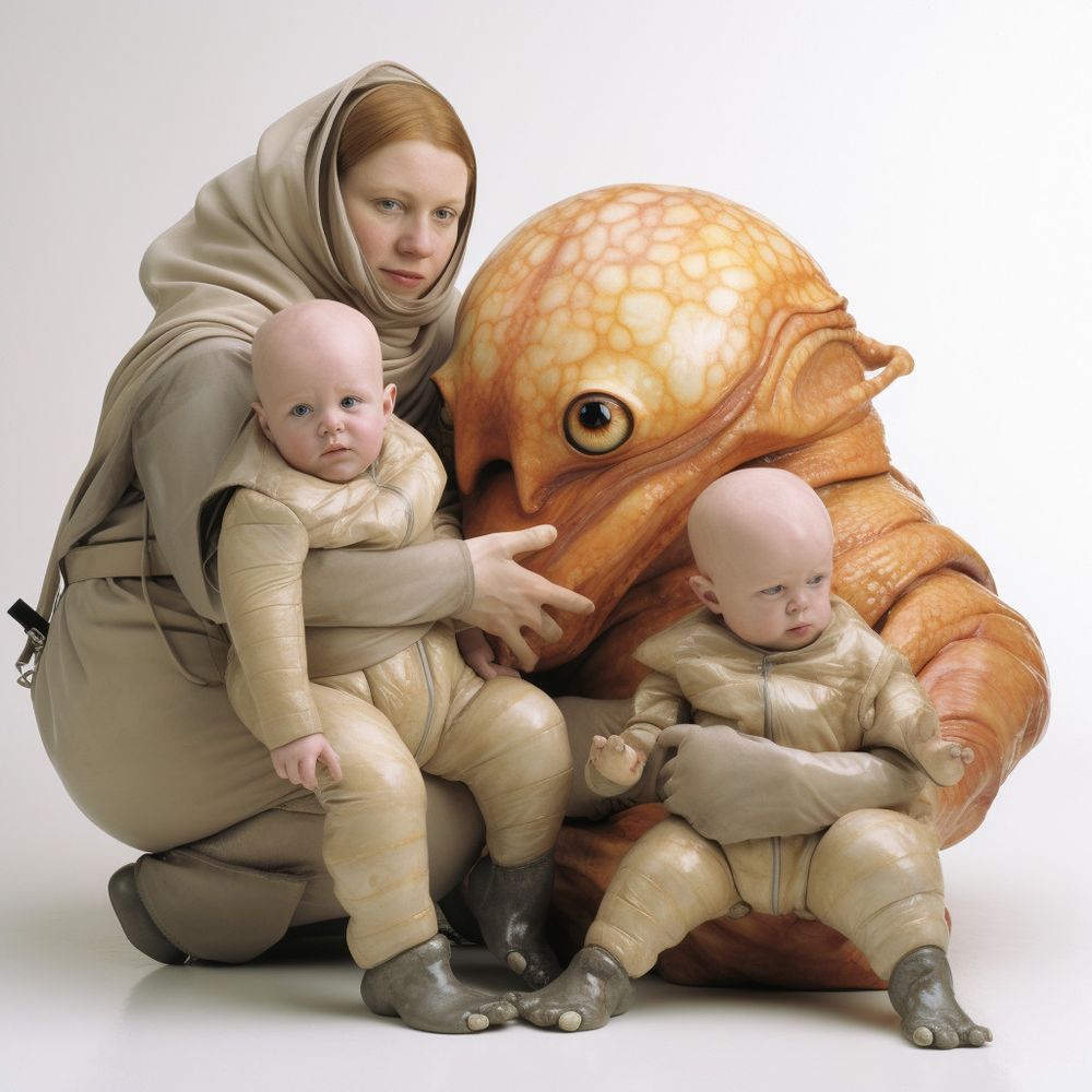 An image of a genetically strange family group.