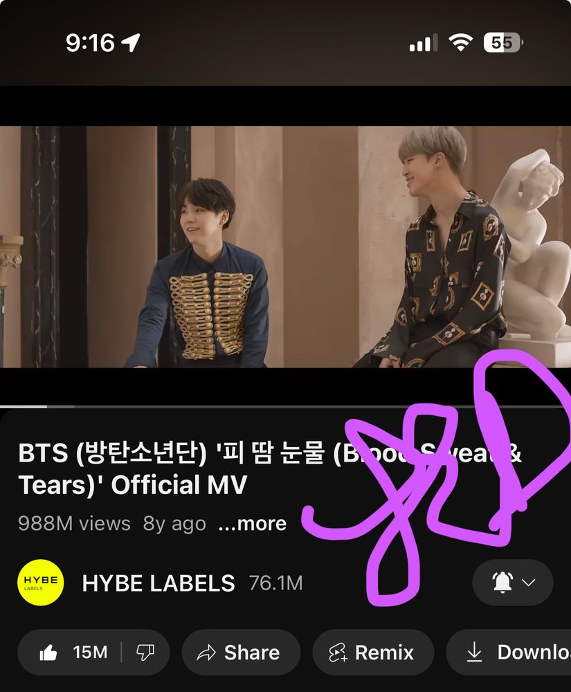 BTS Blood Sweat and Tears MV screenshot