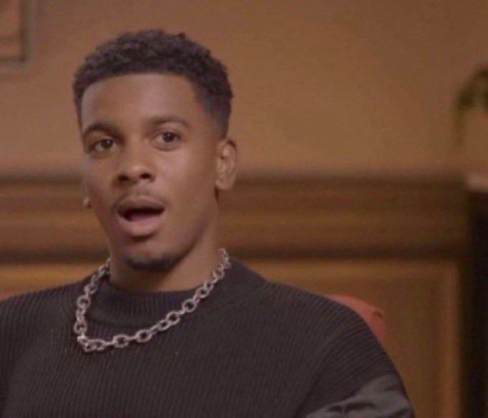 Brett Gray with his mouth open in a state of shock 