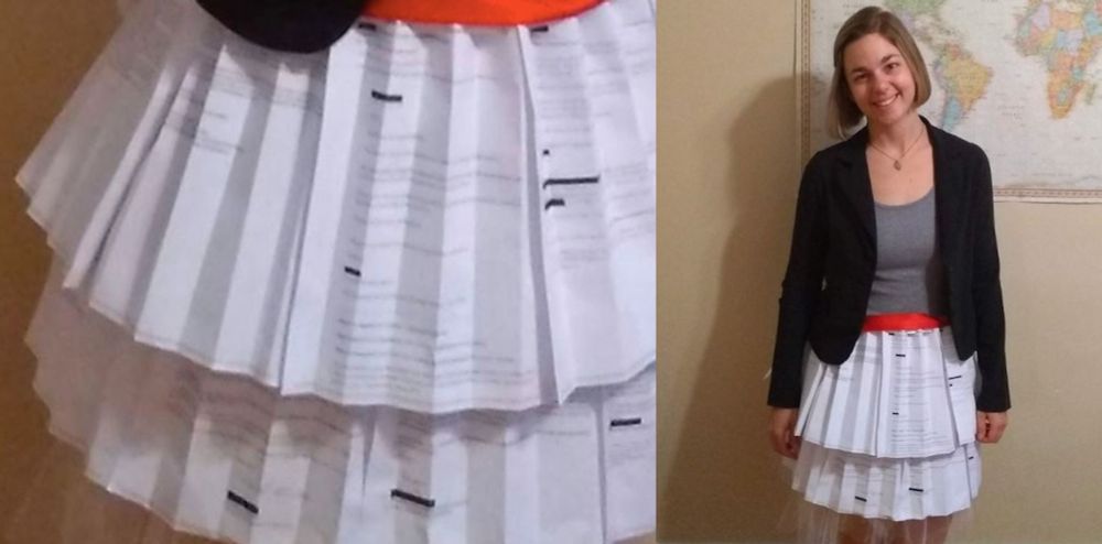 Grad Student Defends Her Dissertation in a Skirt Made From Rejection Letters To Help ‘Normalize Failure’