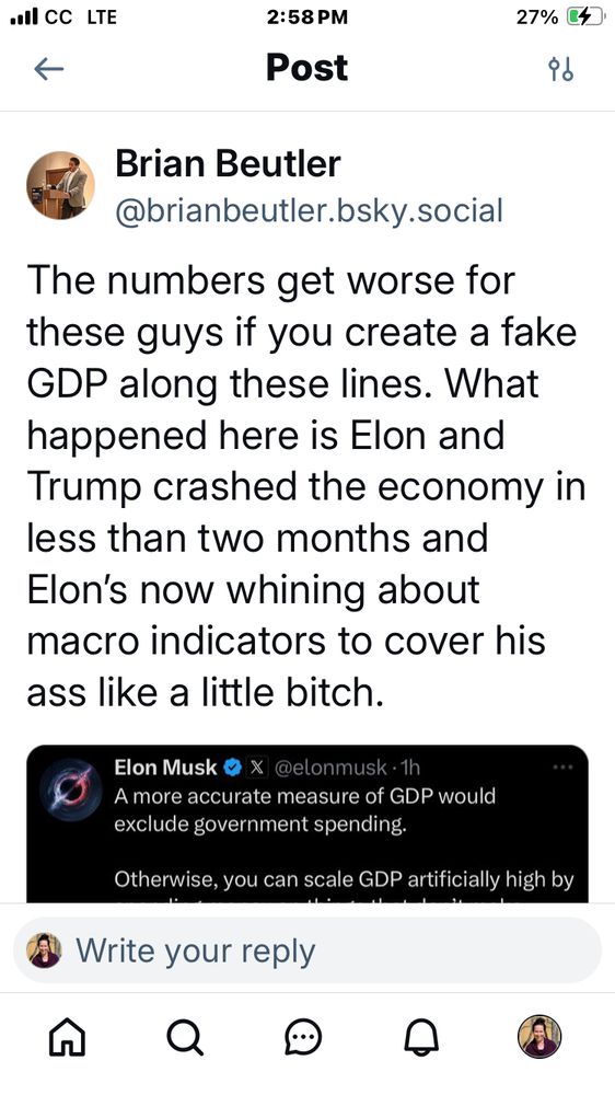 Brian Beutler compares Musk to “a little bitch”