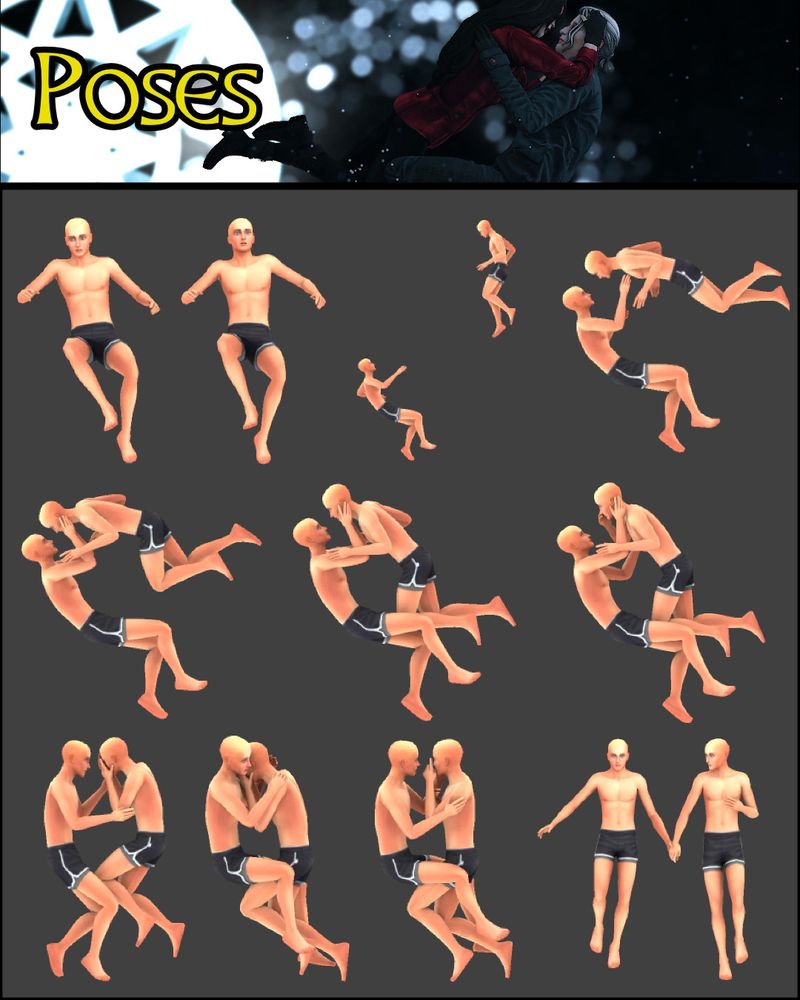 Blender pose previews for the Wait For Me 2 posepack 