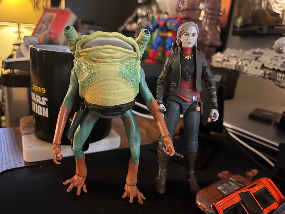 Star Wars Black Series figs of Turgle and Merin from Jedi Suvivor
