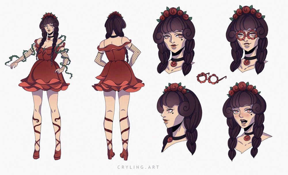 Character redesign sheet of Acacia from Jack and The Cuckoo Clock Heart 