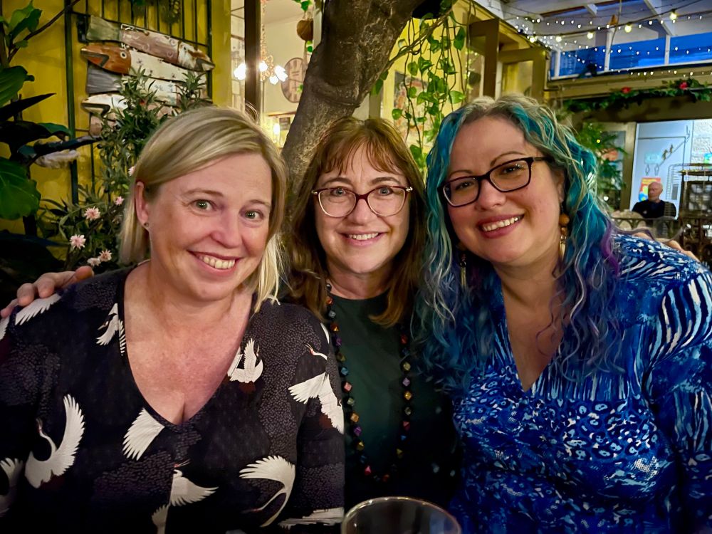 Literary Agent Alex Adsett, our office manager Amanda, and agent Lisa Fuller.