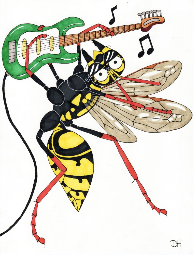 Rock on! 🤟🏼 A guitarist Polistes dominula absolutely shredding it. 