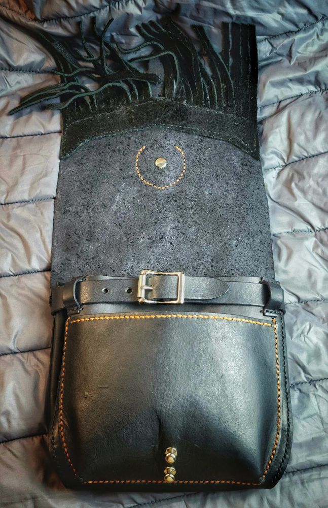 Bag with front flap open