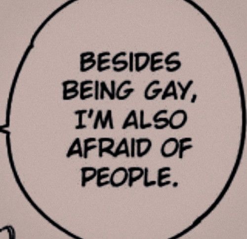 besides being gay, i'm also afraid of people