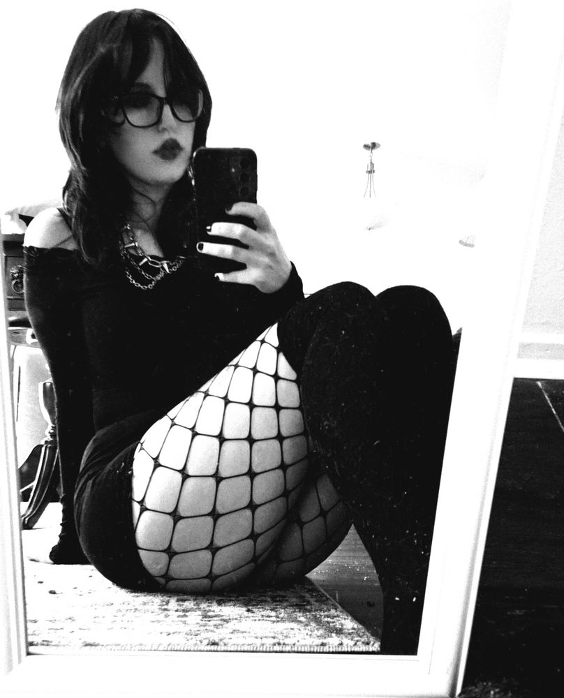 black and white selfie