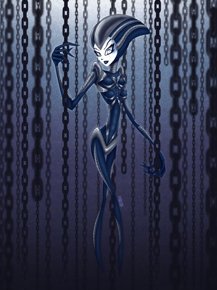 Fanart of Lydia Butthole Kollins’ xenomorph inspired look