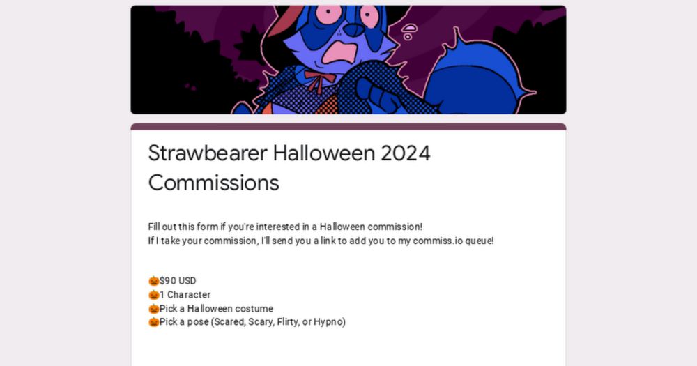 Strawbearer Halloween 2024 Commissions