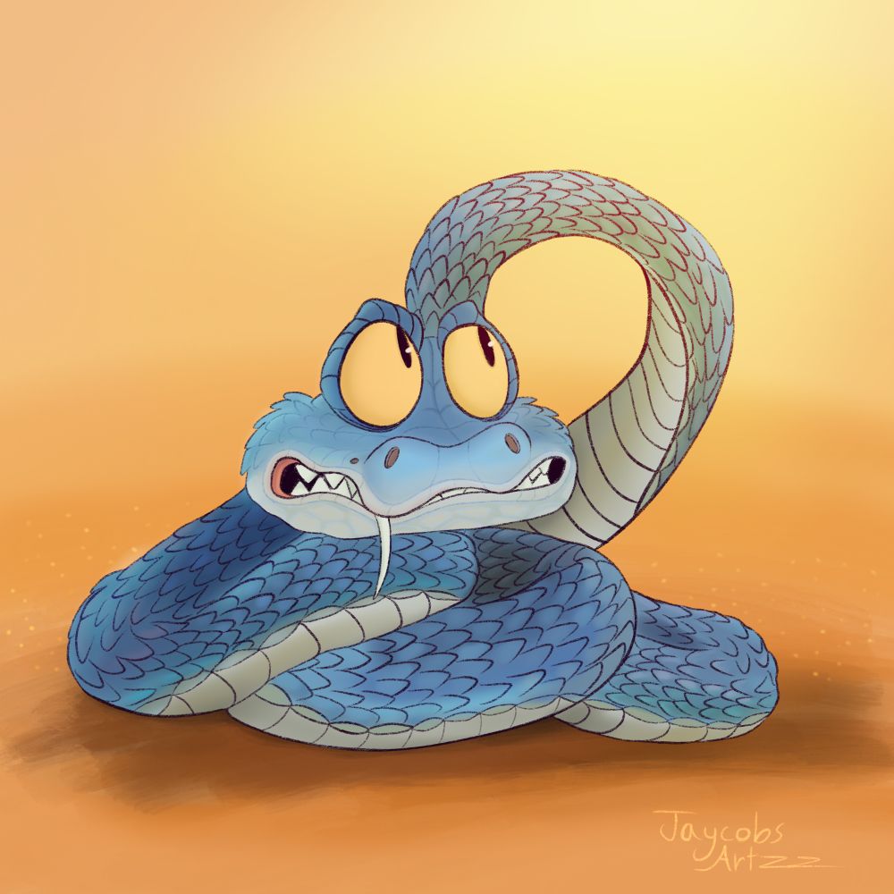 A drawing of Gary the Snake from Zootopia 2