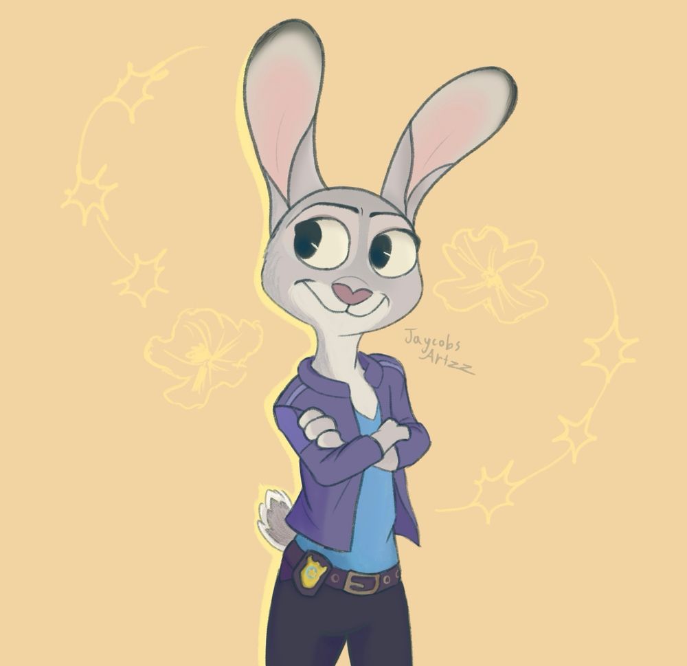 A sketch of Judy Hopps in her Zootopia 2 outfit 