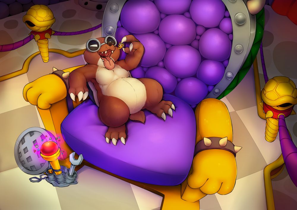 Graham (Rocky Wrench) teasing a shrunken Bowser