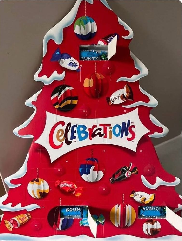 Celebrations advent selection box.  Many bounty bars showing :)