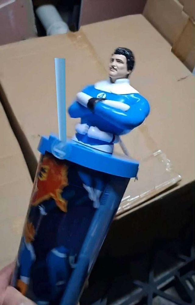 Picture of the licensed FF soda cup, offering you the opportunity to sip your drink direct from pedro pascal’s reed