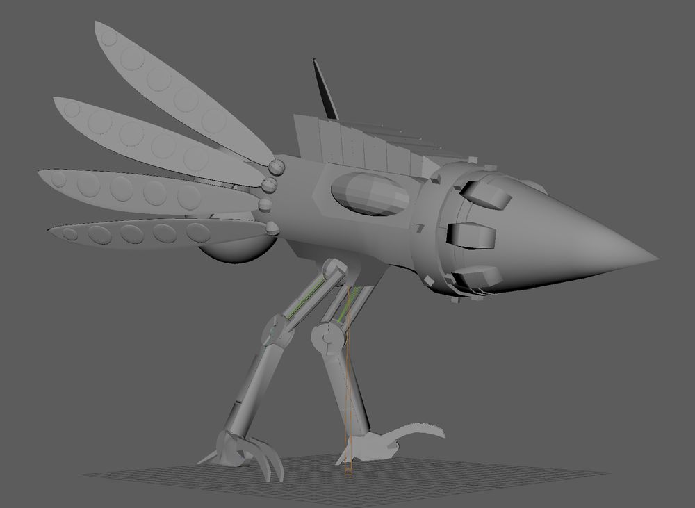 3D model of a Chihoarder Unit. posed in a kind of half walking state