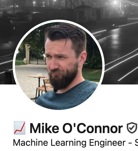 Screenshot of my LinkedIn header, with my new title as Machine Learning Engineer