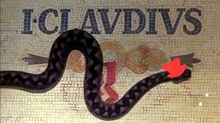 I, CLAVDIVS snake with a cute red hat.