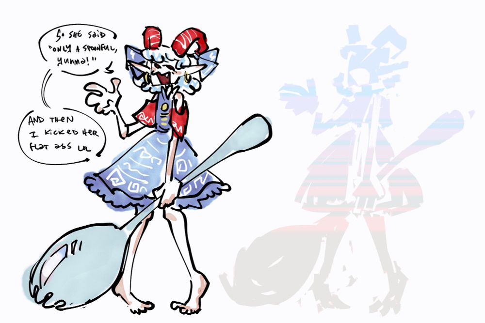 yuuma, 2022
"so she said 'only a spoonful, yuuma!' and then I kicked her flat ass lol"
