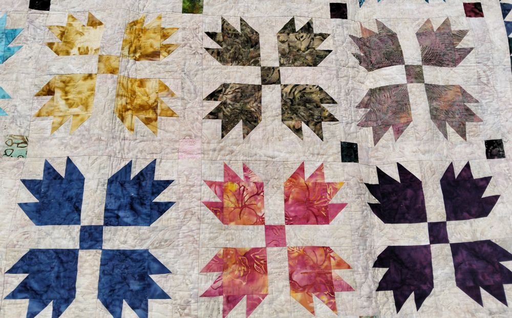 a close-up of the face of the quilt 