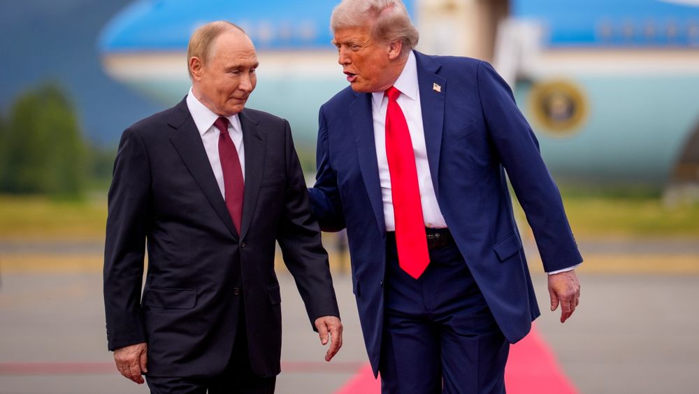 When President Trump was flying to Alaska to meet Vladimir Putin, he said the goal was a ceasefire. But after they talked, Trump aligned himself with Putin and downplayed the need for a truce.
