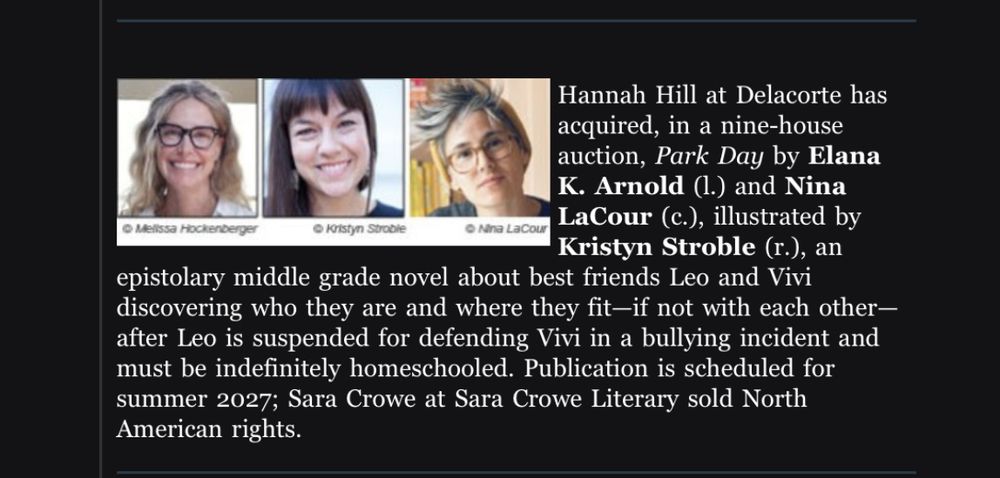 Photos of three people along with a description of their forthcoming book