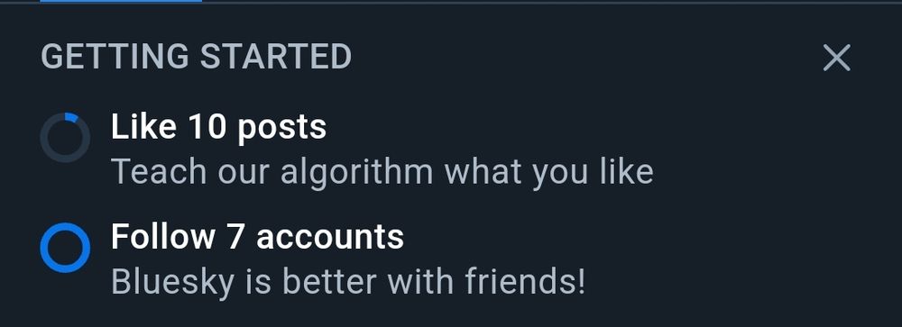 Bluesky begging me to like posts so they can train their algorithm on me
